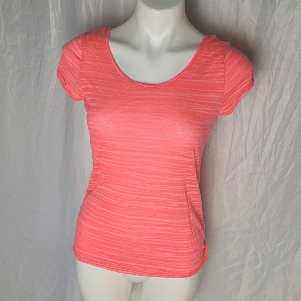 Coral striped tshirt